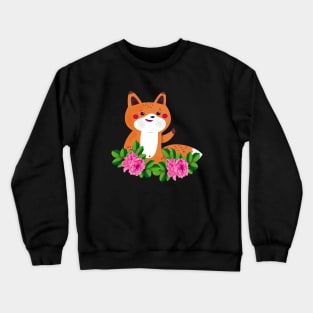 Cute Fox Animals Flower Crewneck Sweatshirt